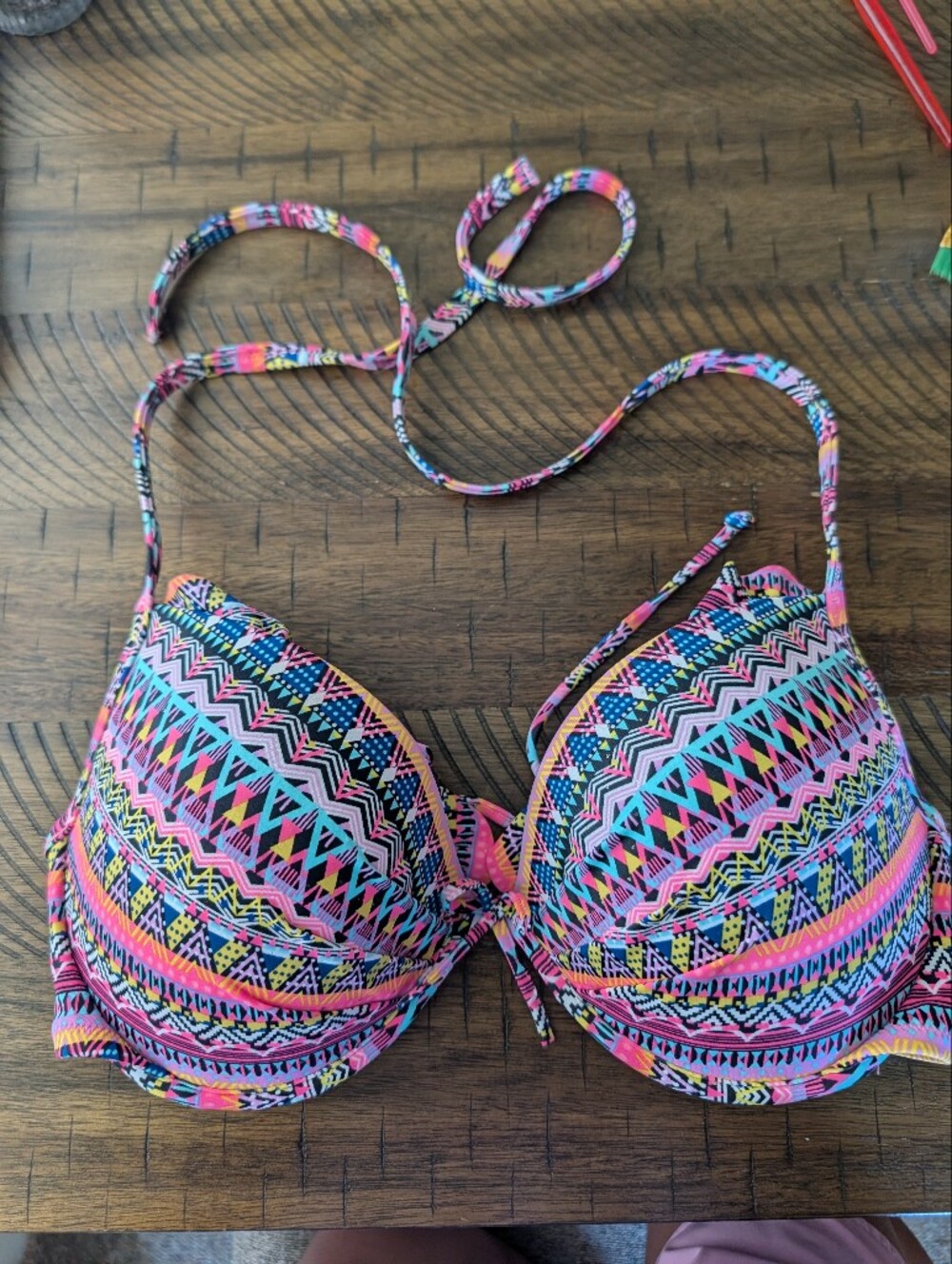 Victoria's Secret Pink Neon Multicolor Bikini Top